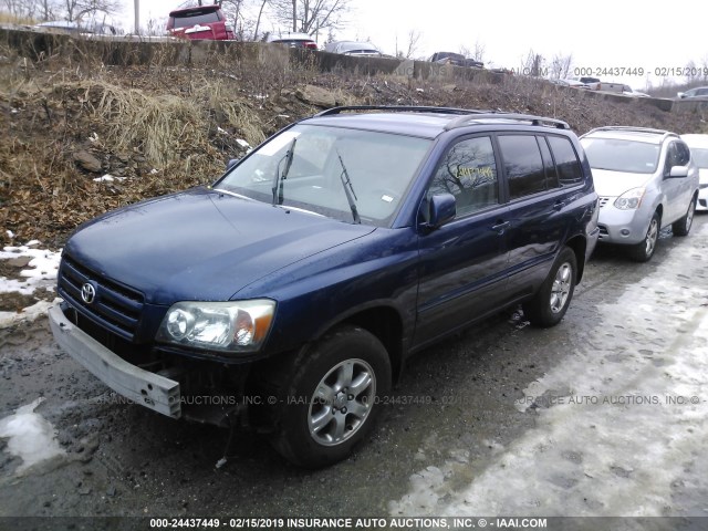 JTEEP21A560155538 - 2006 TOYOTA HIGHLANDER LIMITED BLUE photo 2