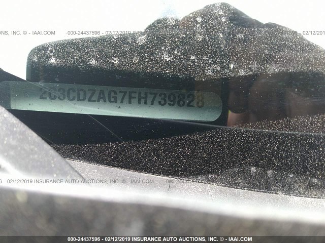 2C3CDZAG7FH739828 - 2015 DODGE CHALLENGER SXT GRAY photo 9