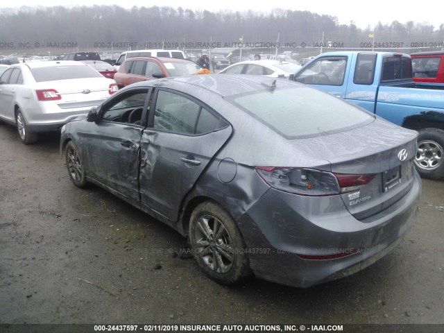 5NPD84LF7JH379830 - 2018 HYUNDAI ELANTRA SEL/VALUE/LIMITED GRAY photo 3