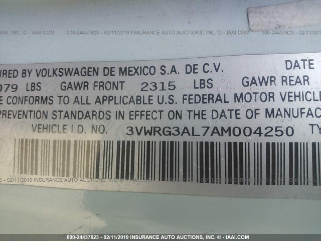 3VWRG3AL7AM004250 - 2010 VOLKSWAGEN NEW BEETLE Açıq mavi foto 9