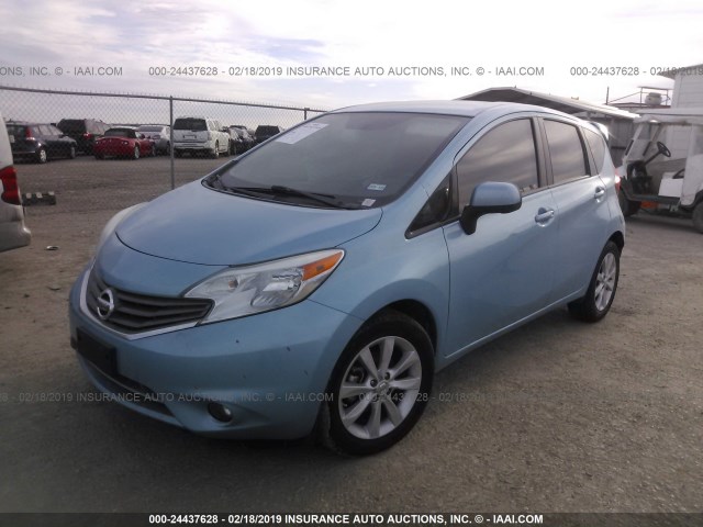 3N1CE2CP3EL435496 - 2014 NISSAN VERSA NOTE S/S PLUS/SV/SL BLUE photo 2