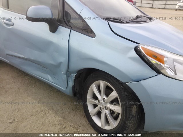 3N1CE2CP3EL435496 - 2014 NISSAN VERSA NOTE S/S PLUS/SV/SL BLUE photo 6