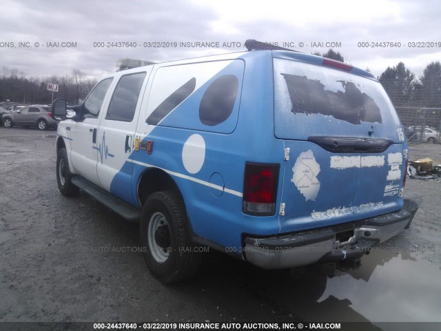 1FMNU41S25ED45733 - 2005 FORD EXCURSION XLT WHITE photo 3