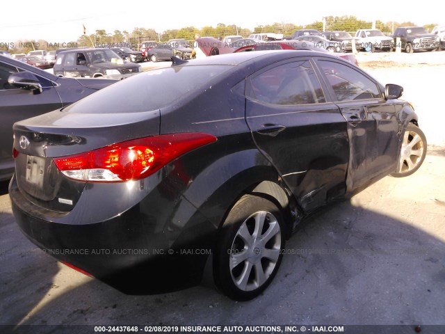 5NPDH4AE8CH126321 - 2012 HYUNDAI ELANTRA GLS/LIMITED BLACK photo 4