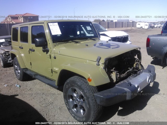 1C4BJWEG5DL693375 - 2013 JEEP WRANGLER UNLIMITE SAHARA GREEN photo 1