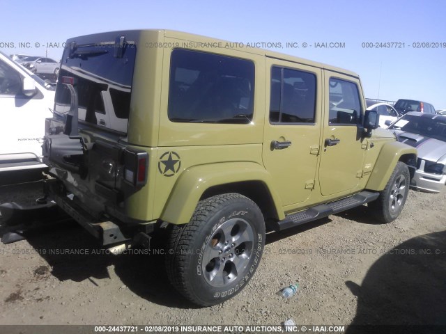 1C4BJWEG5DL693375 - 2013 JEEP WRANGLER UNLIMITE SAHARA GREEN photo 4