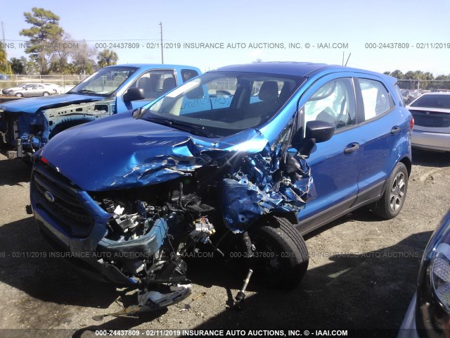 MAJ3P1RE9JC188665 - 2018 FORD ECOSPORT S BLUE photo 2