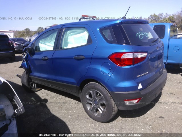 MAJ3P1RE9JC188665 - 2018 FORD ECOSPORT S BLUE photo 3