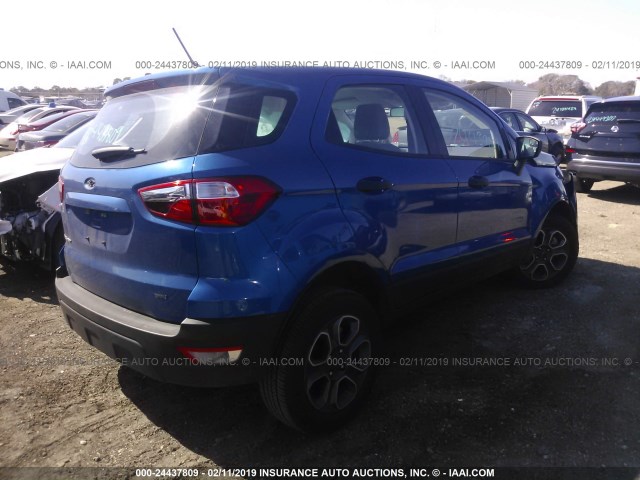 MAJ3P1RE9JC188665 - 2018 FORD ECOSPORT S BLUE photo 4