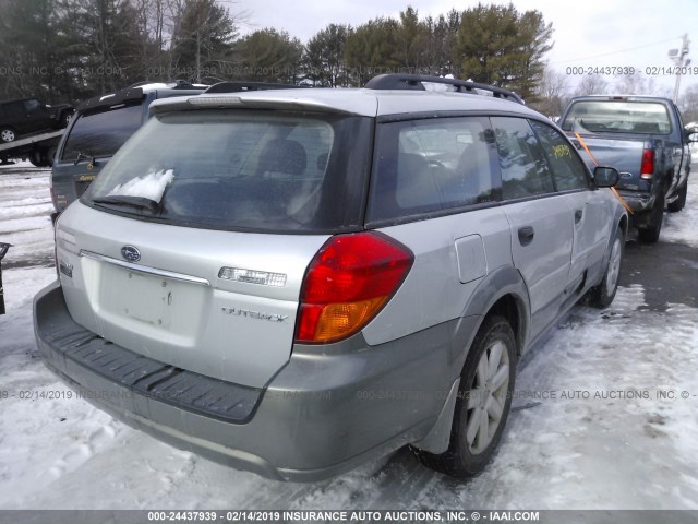 4S4BP61C366306479 - 2006 SUBARU LEGACY OUTBACK 2.5I SILVER photo 4