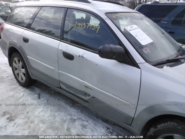 4S4BP61C366306479 - 2006 SUBARU LEGACY OUTBACK 2.5I SILVER photo 6