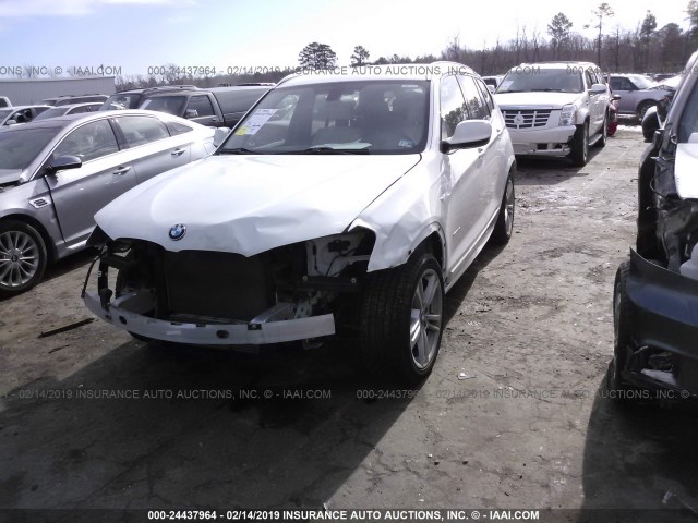 5UXWX7C51E0E75316 - 2014 BMW X3 XDRIVE35I WHITE photo 2