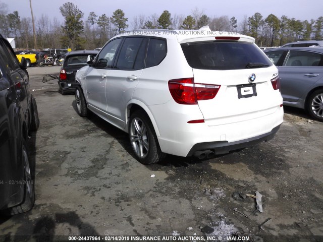 5UXWX7C51E0E75316 - 2014 BMW X3 XDRIVE35I WHITE photo 3