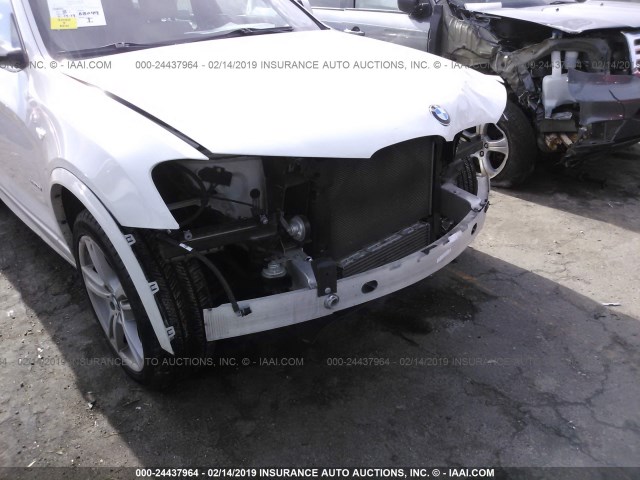 5UXWX7C51E0E75316 - 2014 BMW X3 XDRIVE35I WHITE photo 6