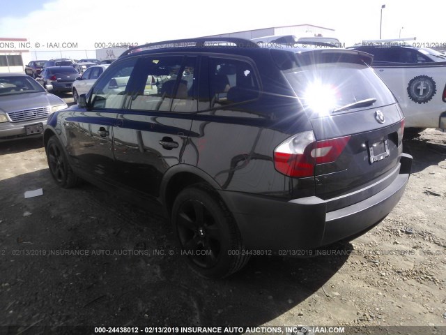 WBXPA934X5WD13582 - 2005 BMW X3 3.0I BLACK photo 3