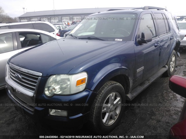 1FMEU73E88UA36674 - 2008 FORD EXPLORER XLT BLUE photo 2