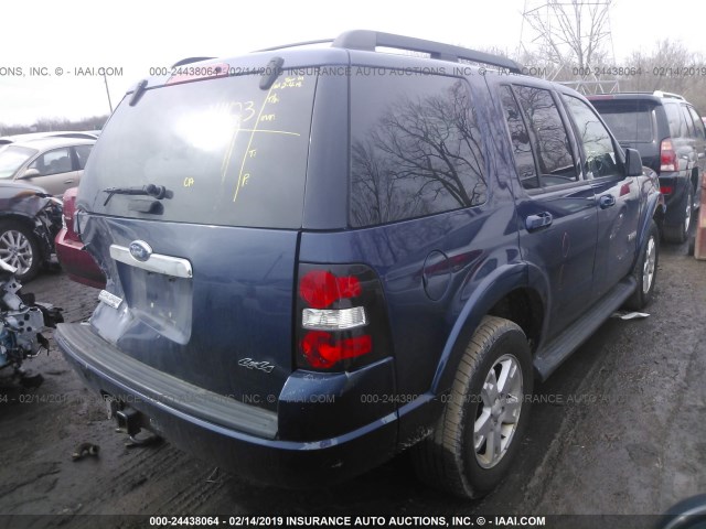 1FMEU73E88UA36674 - 2008 FORD EXPLORER XLT BLUE photo 4