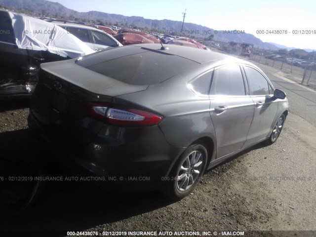 3FA6P0G74GR147317 - 2016 FORD FUSION S GRAY photo 4