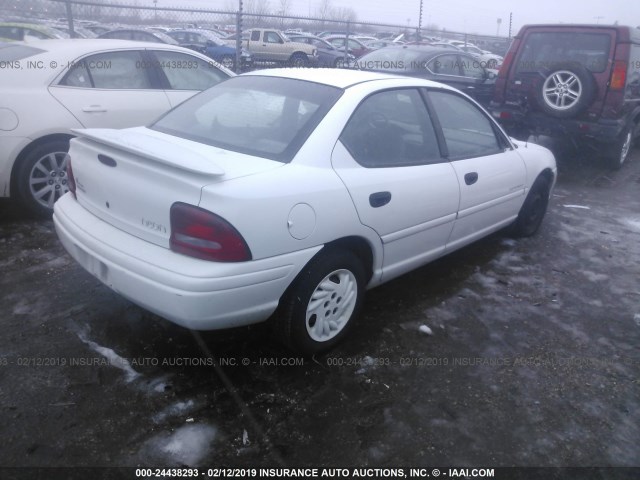 1B3ES47Y0WD733588 - 1998 DODGE NEON HIGHLINE/SPORT/LE/R/T WHITE photo 4