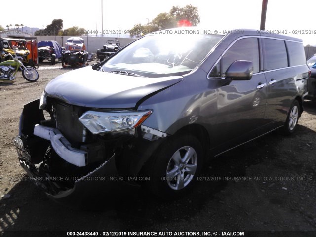 JN8AE2KP0F9124872 - 2015 NISSAN QUEST S/SV/SL/PLATINUM GRAY photo 2