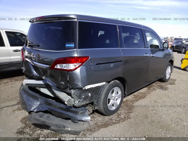 JN8AE2KP0F9124872 - 2015 NISSAN QUEST S/SV/SL/PLATINUM GRAY photo 4