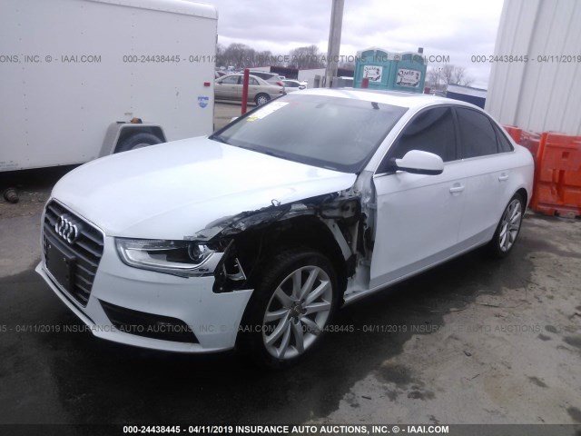 WAUFFAFLXDN021492 - 2013 AUDI A4 PREMIUM PLUS WHITE photo 2