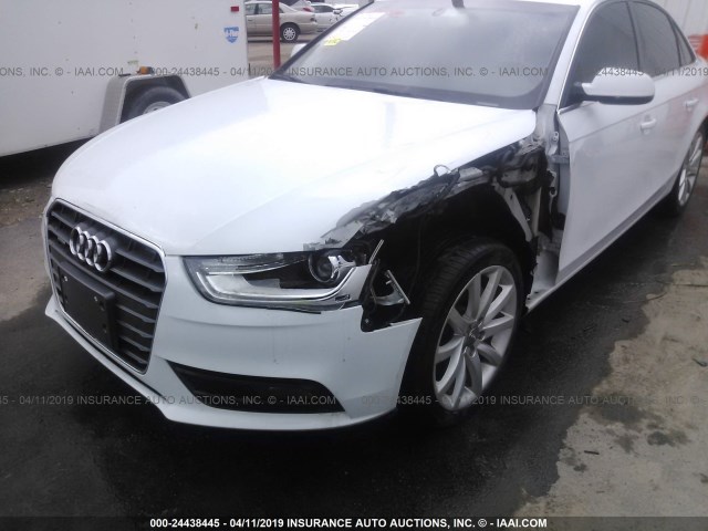 WAUFFAFLXDN021492 - 2013 AUDI A4 PREMIUM PLUS WHITE photo 6