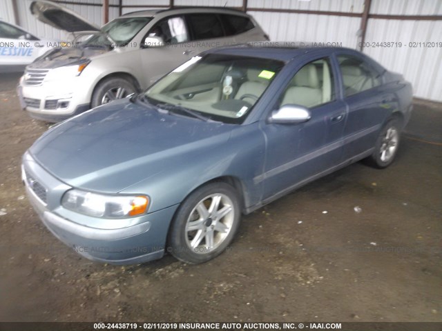 YV1RS61R922160994 - 2002 VOLVO S60 BLUE photo 2