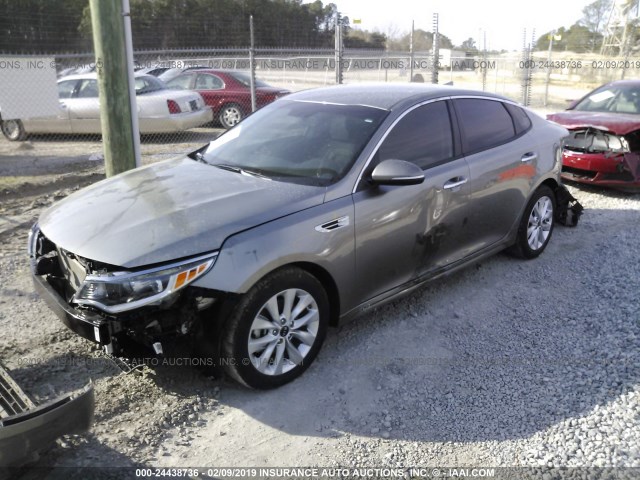 5XXGT4L34JG272585 - 2018 KIA OPTIMA LX/S GRAY photo 2