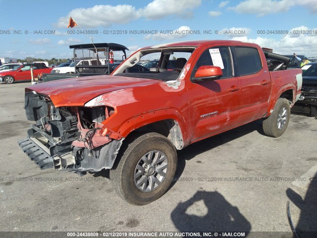 5TFAZ5CN1HX044607 - 2017 TOYOTA TACOMA DBL CAB/SR5/TRD SPORT/OR ORANGE photo 2