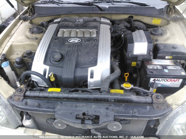 KMHFU45E03A264016 - 2003 HYUNDAI XG 350 GOLD photo 10