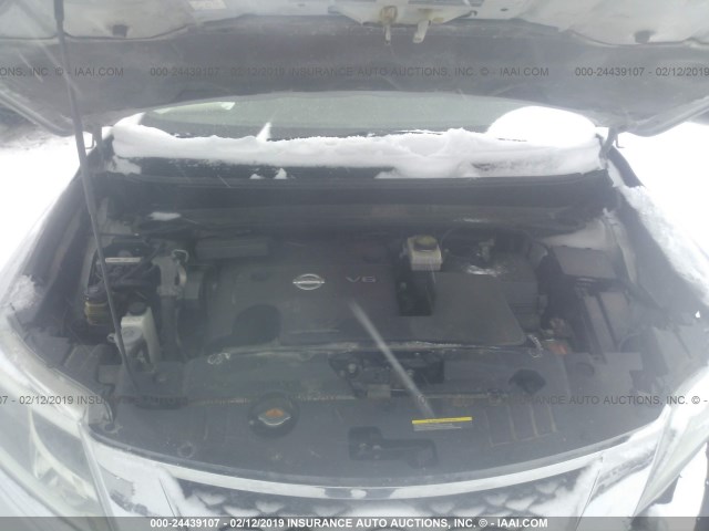 5N1AR2MMXDC638131 - 2013 NISSAN PATHFINDER S/SV/SL/PLATINUM SILVER photo 10