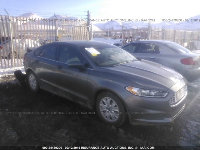 3FA6P0G79DR362753 - 2013 FORD FUSION S GRAY photo 1