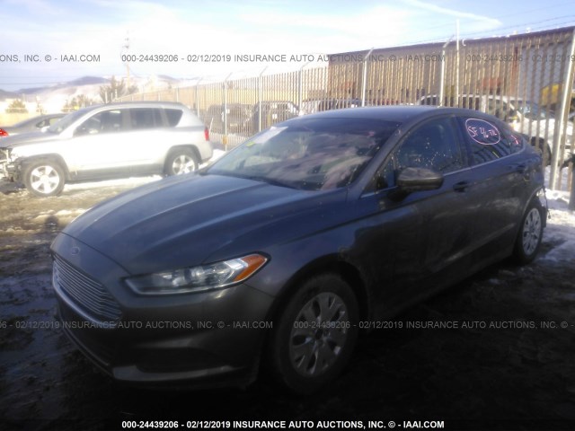 3FA6P0G79DR362753 - 2013 FORD FUSION S GRAY photo 2