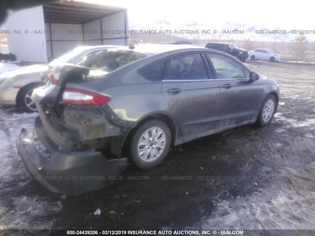 3FA6P0G79DR362753 - 2013 FORD FUSION S GRAY photo 4