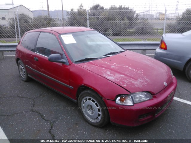 2HGEH2463PH520970 - 1993 HONDA CIVIC DX RED photo 1