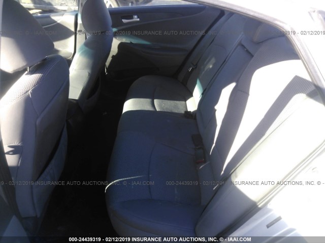 5NPEB4AC6BH223679 - 2011 HYUNDAI SONATA GLS SILVER photo 8