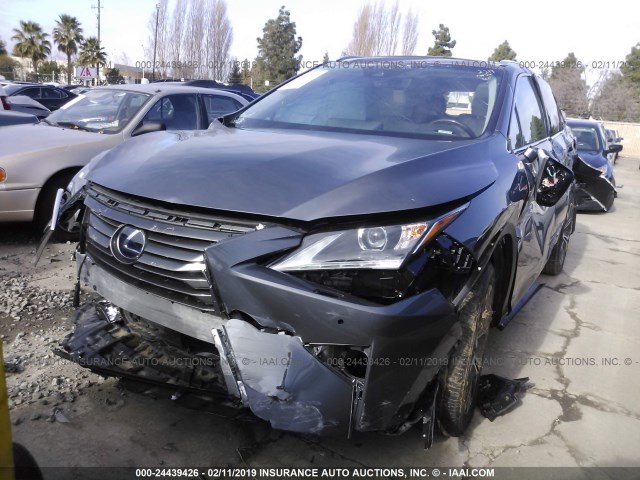 2T2BGMCAXHC019717 - 2017 LEXUS RX 450H/BASE/F SPORT GRAY photo 2