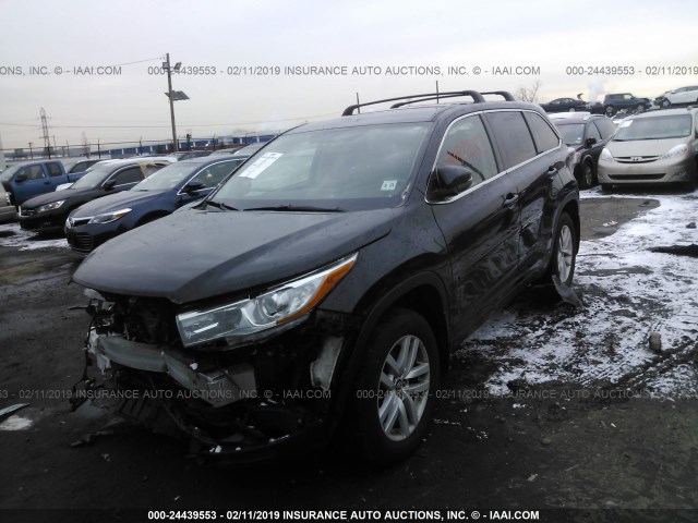 5TDBKRFH0GS290378 - 2016 TOYOTA HIGHLANDER LE/LE PLUS BLACK photo 2