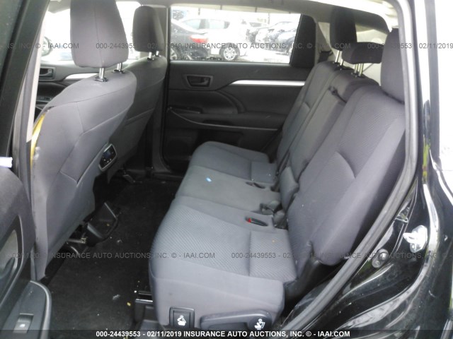 5TDBKRFH0GS290378 - 2016 TOYOTA HIGHLANDER LE/LE PLUS BLACK photo 8