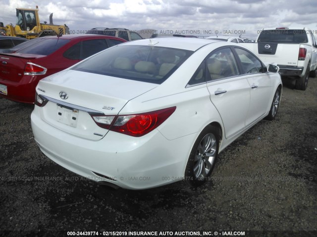 5NPEC4AB9BH188043 - 2011 HYUNDAI SONATA SE/LIMITED WHITE photo 4