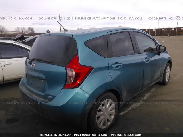 3N1CE2CP9FL441322 - 2015 NISSAN VERSA NOTE S/S PLUS/SV/SL/SR Light Blue photo 4