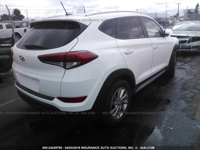 KM8J33A45HU464710 - 2017 HYUNDAI TUCSON LIMITED/SPORT AND ECO/SE WHITE photo 4