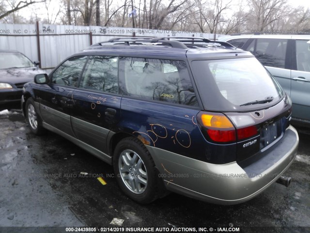 4S3BH675347628170 - 2004 SUBARU LEGACY OUTBACK AWP Dark Blue photo 3