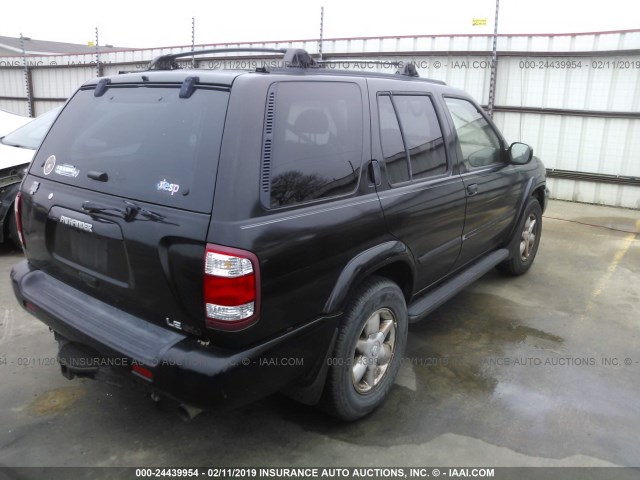 JN8DR09XX1W566368 - 2001 NISSAN PATHFINDER LE/SE/XE BLACK photo 4