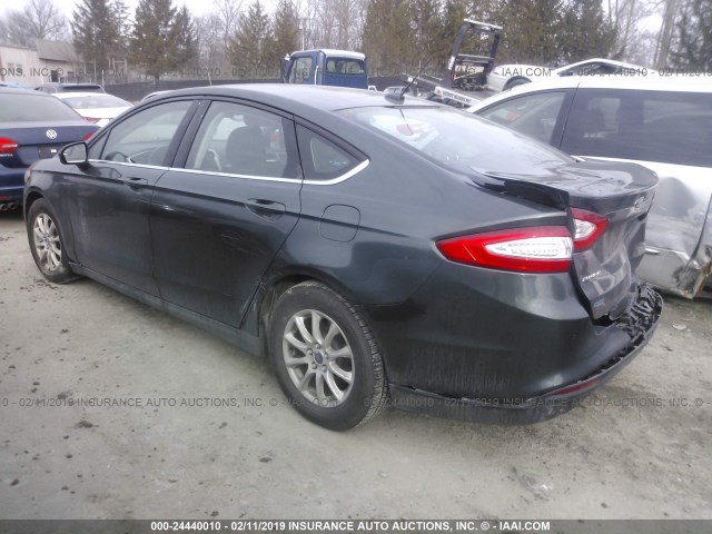 1FA6P0G71F5117516 - 2015 FORD FUSION S GREEN photo 3