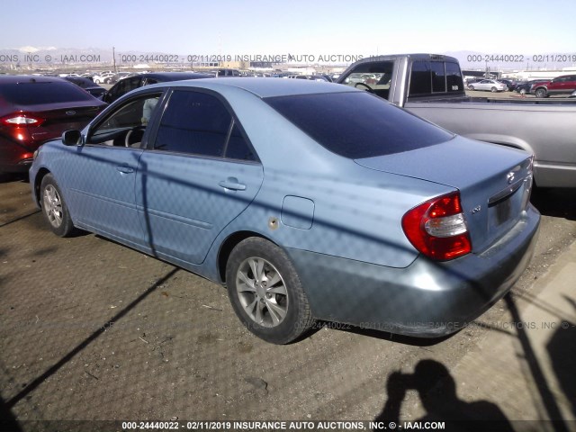 4T1BF32K54U575230 - 2004 TOYOTA CAMRY LE/XLE/SE Light Blue photo 3