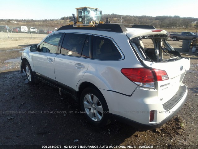 4S4BRBCC7C3281115 - 2012 SUBARU OUTBACK 2.5I PREMIUM WHITE photo 3