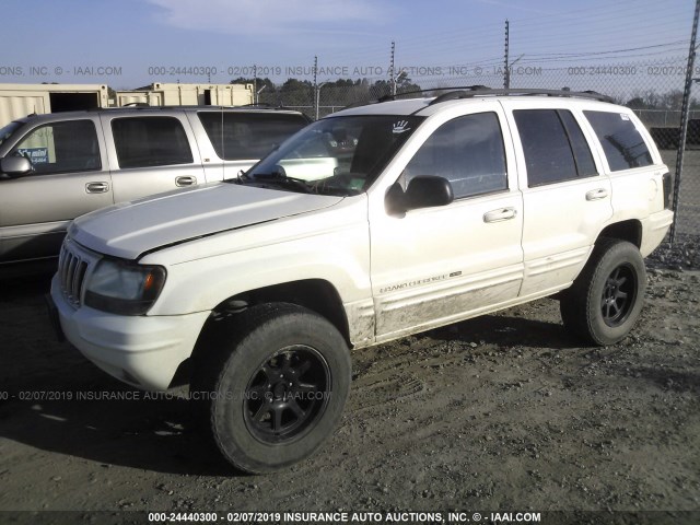 1J4GW58N71C734249 - 2001 JEEP GRAND CHEROKEE  WHITE photo 2