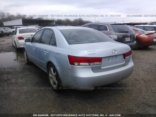 5NPEU46F67H183270 - 2007 HYUNDAI SONATA SE/LIMITED Light Blue photo 3